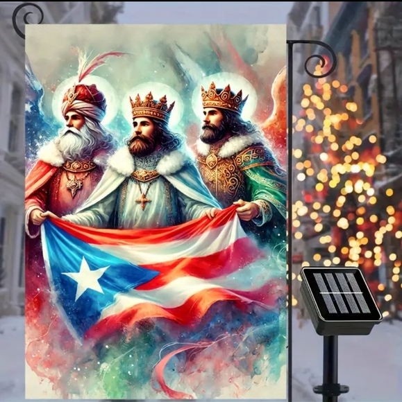 Three Kings & Puerto  Rico Yard Sign Flag NWT 3 Kings Day - Picture 2 of 6